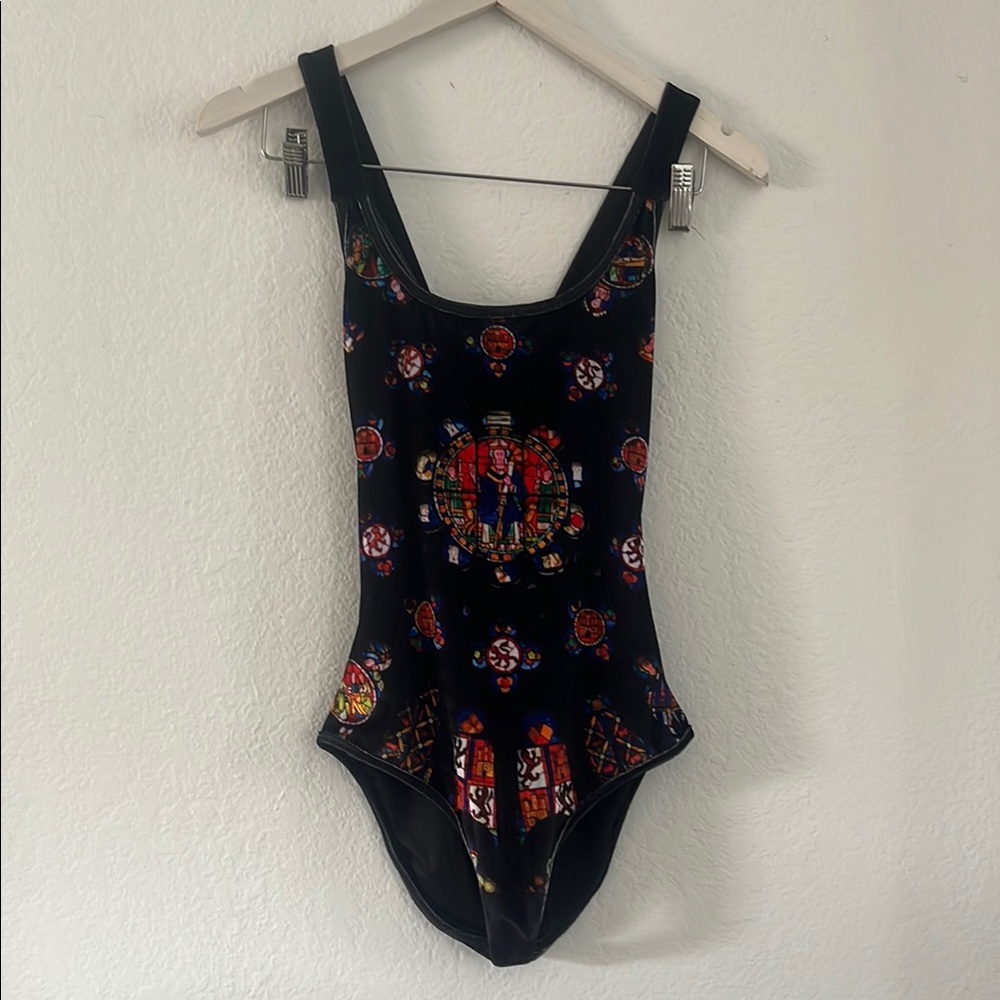 Velvet Printed Wildfox Bodysuit